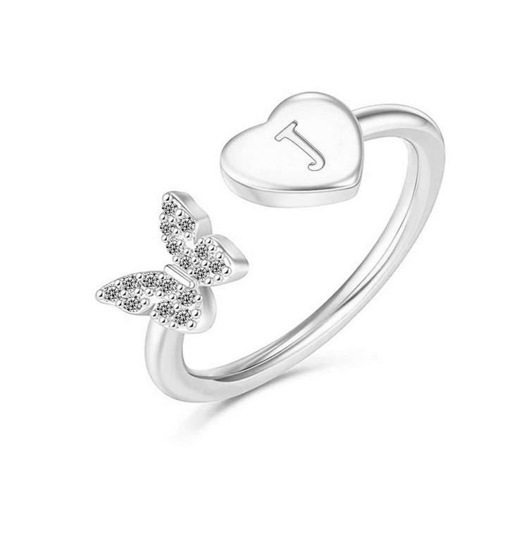 Damen Ring mit Schmetterlingsdesign und Herzmotiv Shop Nory