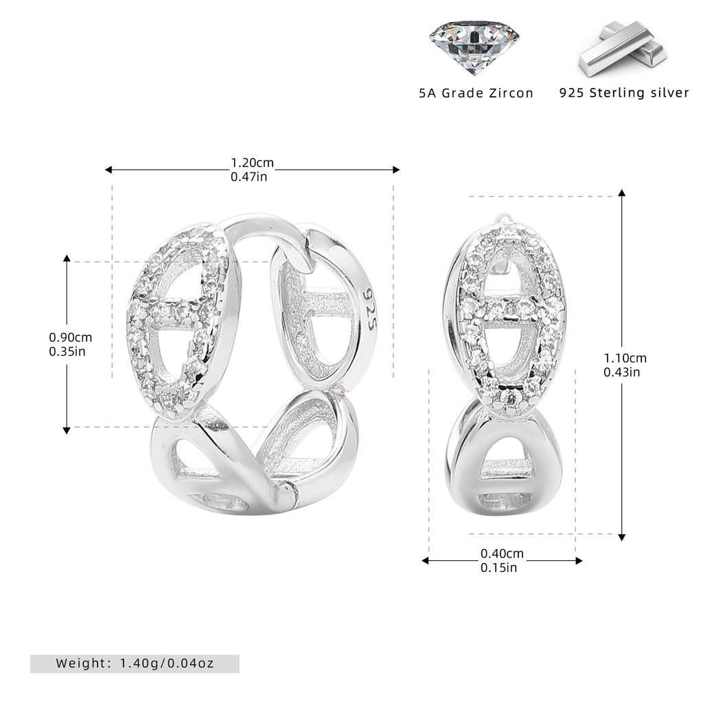 Damen Ohrhänger mit luxuriösen Zirkon-Akzenten aus hochwertigem 925 Sterlingsilber Shop Nory