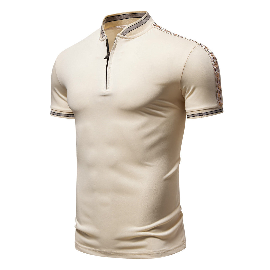 Herren Poloshirt mit hochwertigem Stehkragen und praktischem Reißverschluss