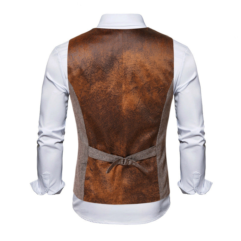 Herren elegante Anzugweste mit Kontrastdetails