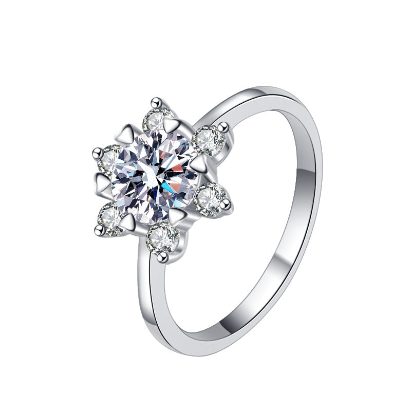 Damen Solitär Ring mit funkelndem Kristall und kunstvollem Detail Shop Nory
