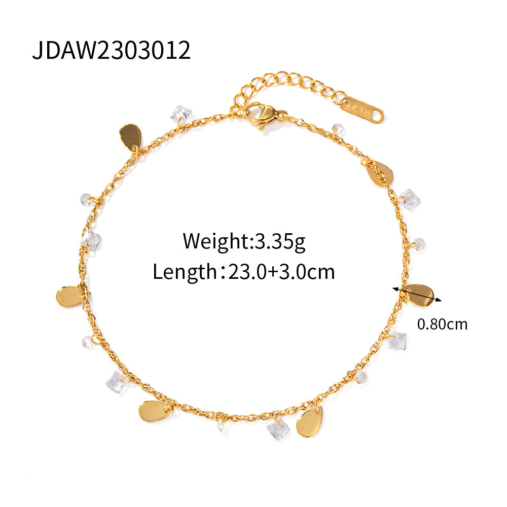 Damen Armband mit funkelnden Kristall- und Tropfenanhängern Shop Nory