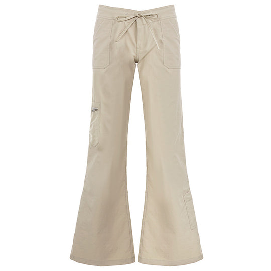 Damen nan weite Highwaist Cargo-Schlaghose mit Tunnelzug, Mehrfachtaschen und legerer Silhouette Shop Nory