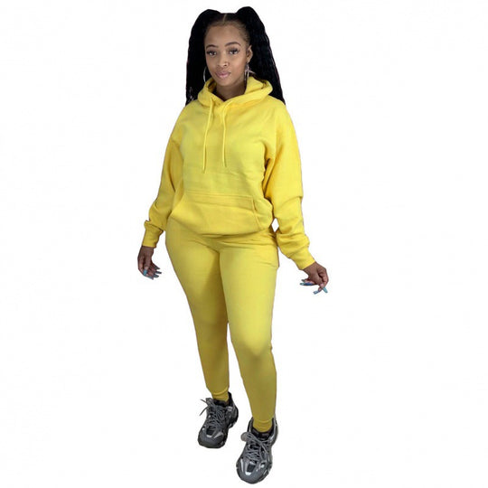 Damen Zweiteiliges Freizeitset mit Oversize Kapuzenpullover und Leggings mit hohem Bund, schmaler Passform Shop Nory