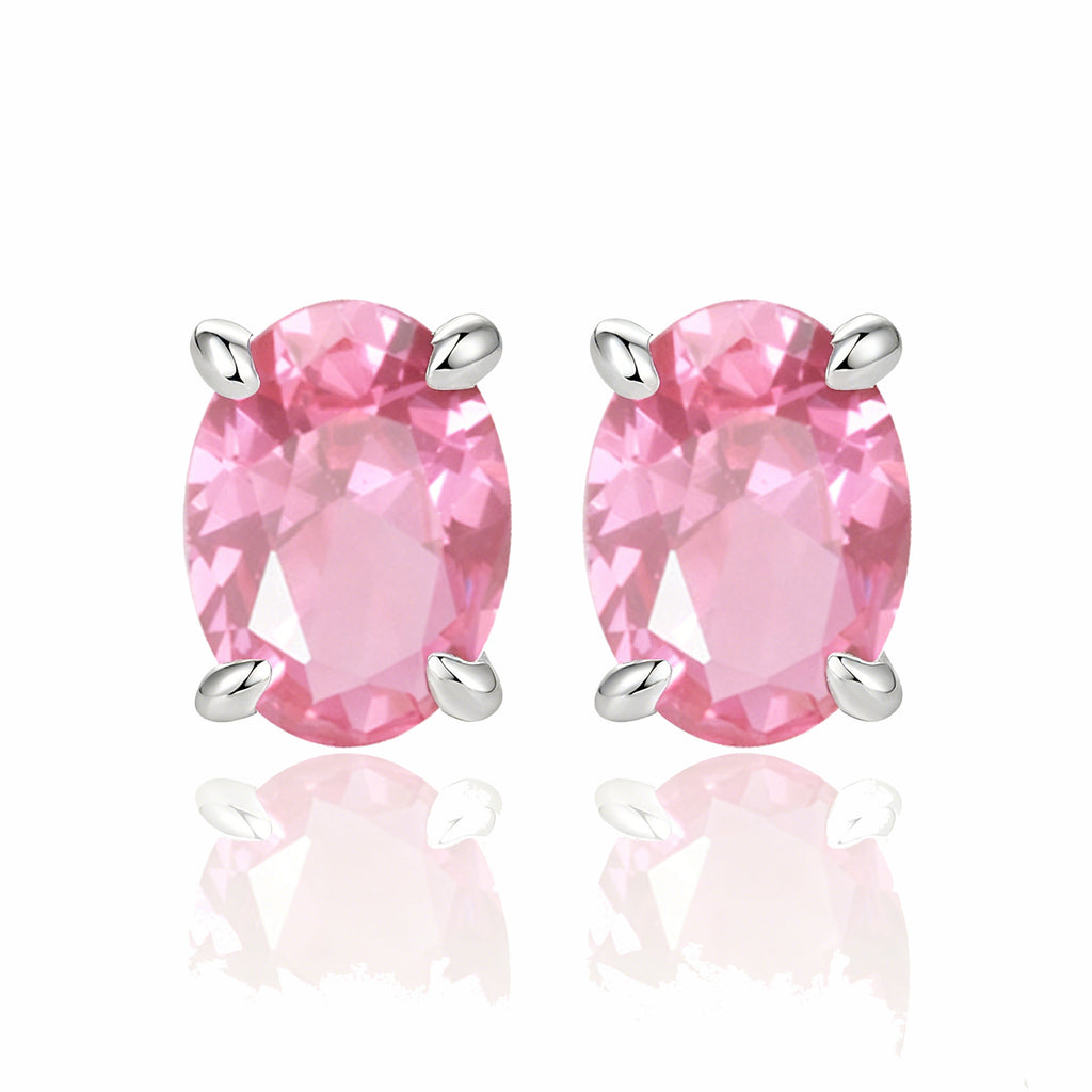 Damen Ohrstecker mit ovalem Zirkonia-Besatz und elegantem Edelstahlrahmen Shop Nory