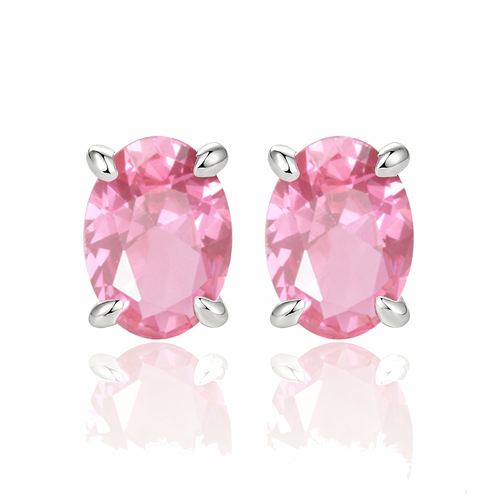 Damen Ohrstecker mit ovalem Zirkonia-Besatz und elegantem Edelstahlrahmen Shop Nory