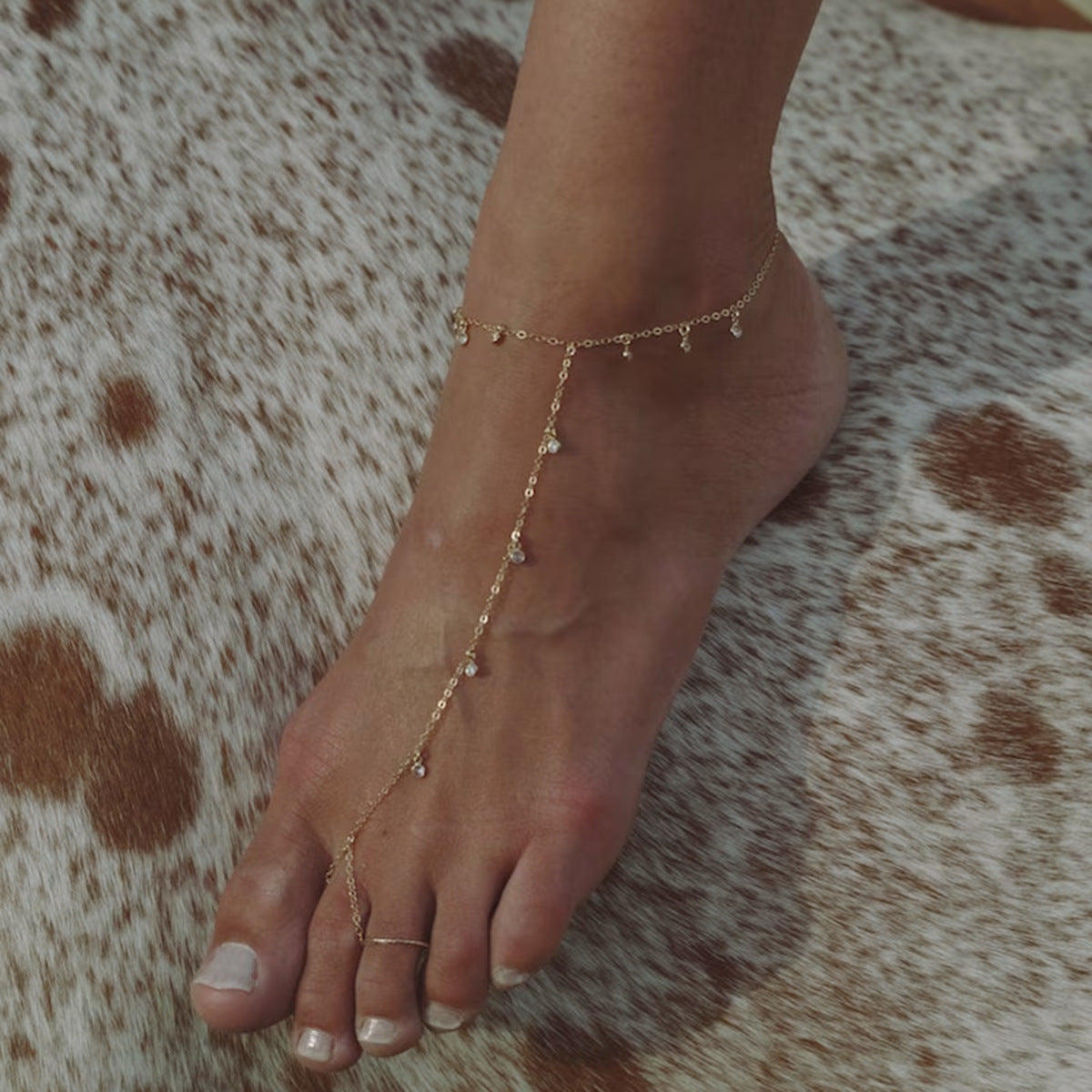 Damen glamouröse Fußkette aus Edelstahl Shop Nory