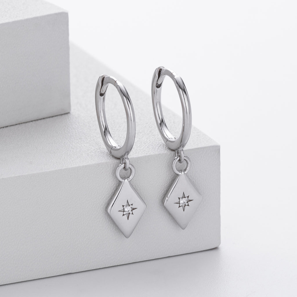 Damen Ohrhänger mit hochwertigem Zirkonanhänger aus 925 Sterling Silber Shop Nory