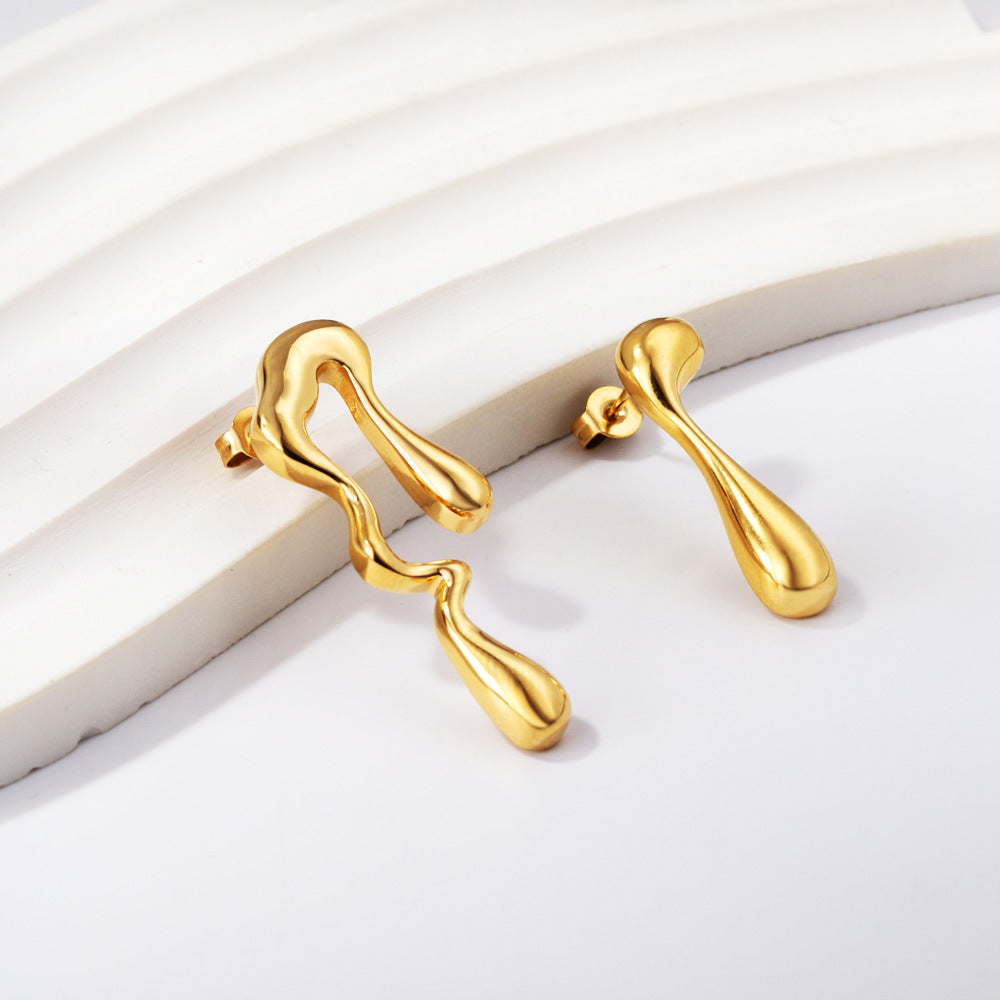 Damen stilvolle Ohrstecker mit einzigartigem Wellendesign Shop Nory