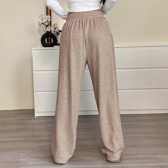 Damen nan weite High-Waist Loungehose mit elastischem Bund und Kordelzug Shop Nory