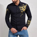 Herren Elegantes Hemd mit floralen Akzenten und glänzenden Details