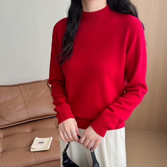 Damen Feiner Feinstrick-Pullover mit kurzem Stehkragen und Kaschmir-Optik Shop Nory
