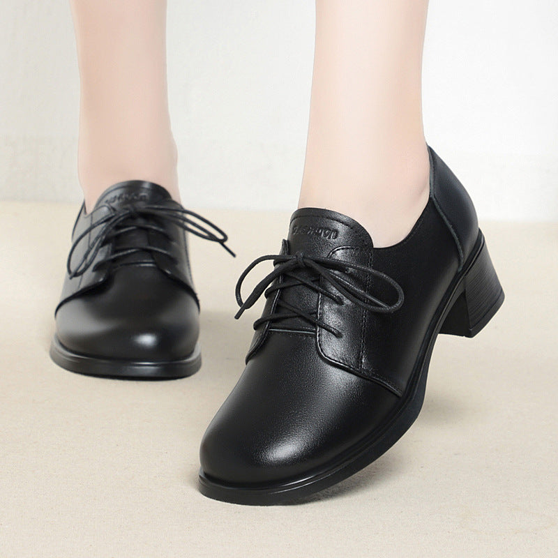 Damen Elegante und bequeme Schnürschuhe mit Blockabsatz