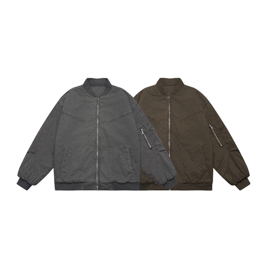 Unisex Oversize Utility‑Bomberjacke mit Ärmeltasche, elastischem Saum und verdeckten Eingriffstaschen Shop Nory