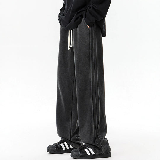 Herren weite Samt-Relaxhose mit Kordelzug und betonten Seitennähten Shop Nory