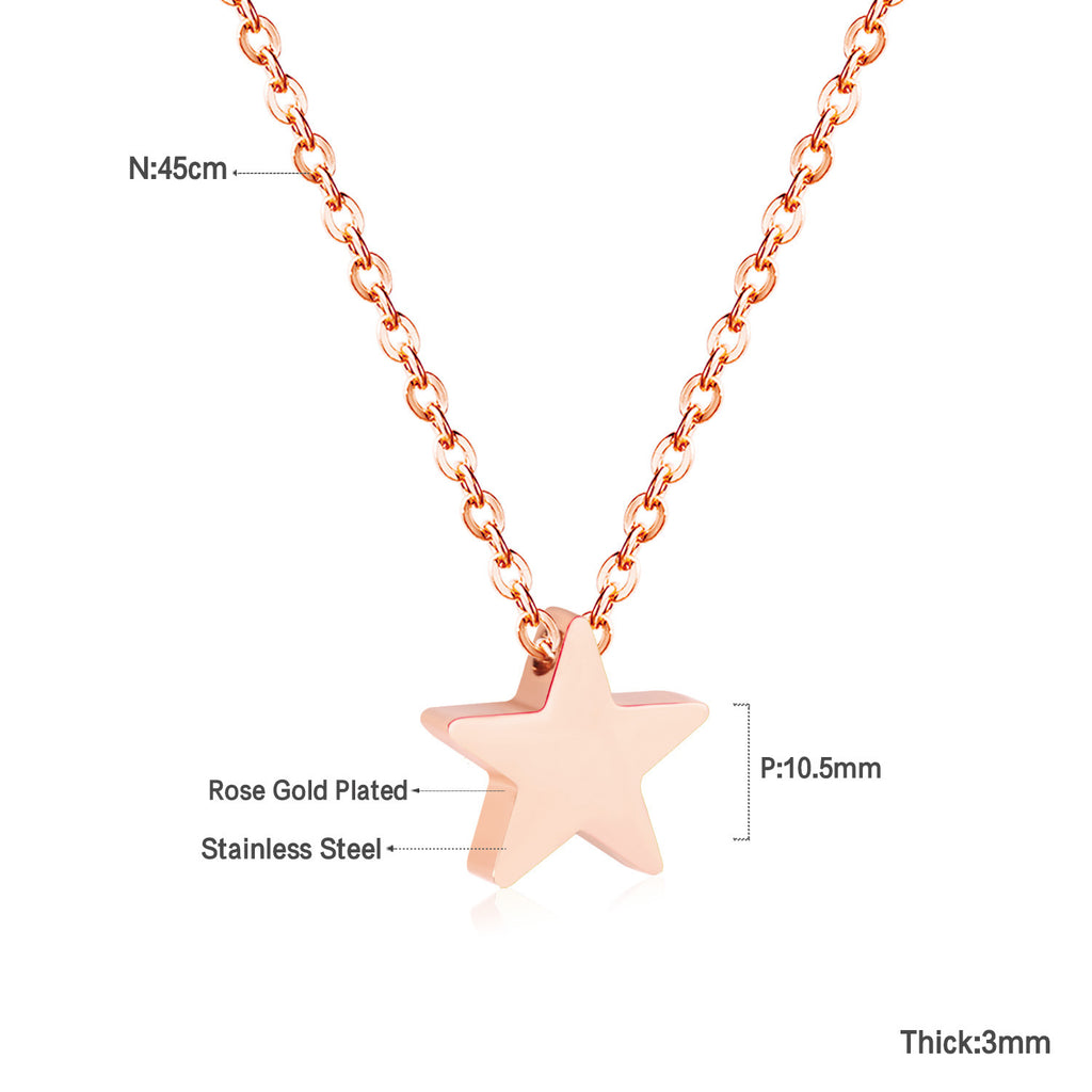 Damen Halskette mit halbmondförmigem Anhänger aus Edelstahl und goldplattierter Oberfläche Shop Nory
