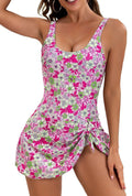 Damen Badeanzug mit integriertem Rock und floralem Design Shopnory