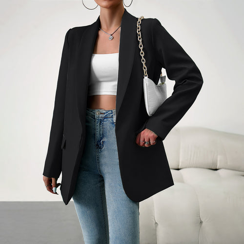 Damen nan langer Oversize-Blazer mit schmaler Reverslinie und soften Schulterpolstern Shop Nory