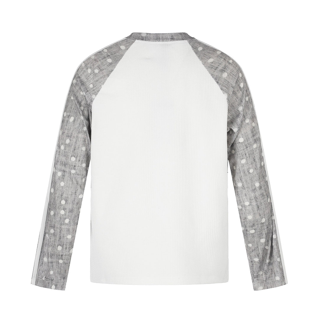 Unisex Waffelstruktur-Sweatshirt mit transparenten Kontrastärmeln, Raglan und Seitenstreifen Shop Nory