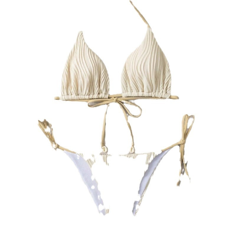 Damen Triangel-Bikini mit raffiniertem Rippendesign