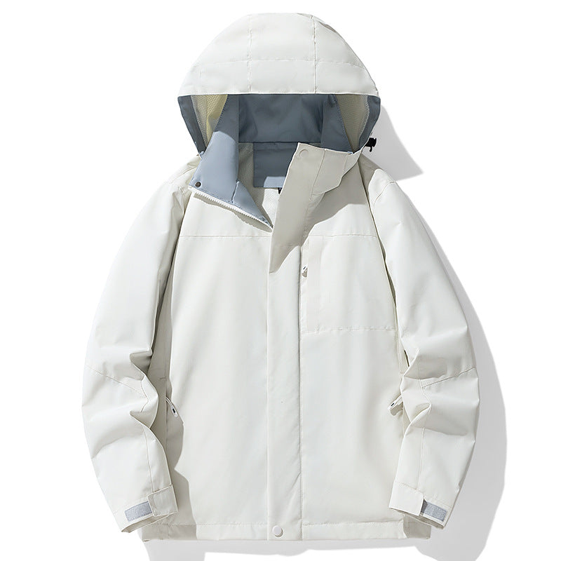 Herren Dreilagige wasserabweisende Kapuzen‑Outdoorjacke mit Mesh‑Futter und verdecktem Reißverschluss Shop Nory