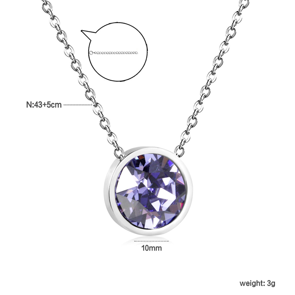 Damen Halskette mit funkelndem Kristallanhänger und eleganter Gliederkette Shop Nory