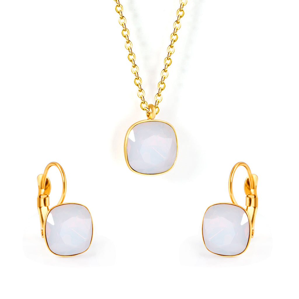 Damen Schmuckset mit exquisiten rosa Kristallen Shop Nory