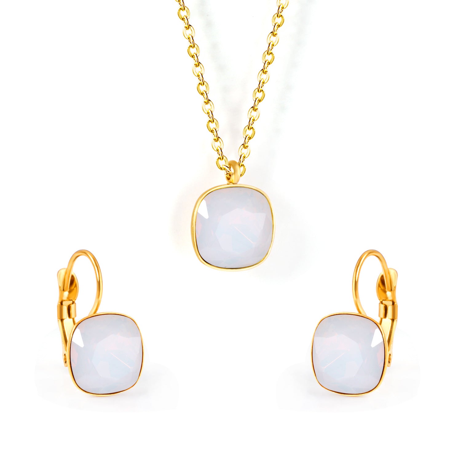 Damen Schmuckset mit exquisiten rosa Kristallen Shop Nory