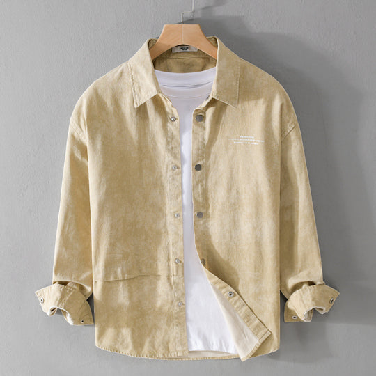 Herren Samtiges Cord-Overshirt mit Druckknopfleiste und Relaxed-Fit Shop Nory