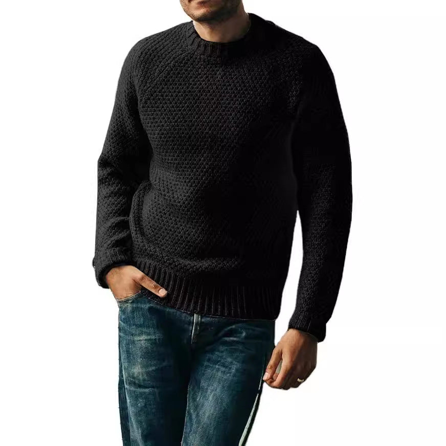 Herren Raglan-Strukturpullover mit Wabenstruktur und Rippbündchen Shop Nory