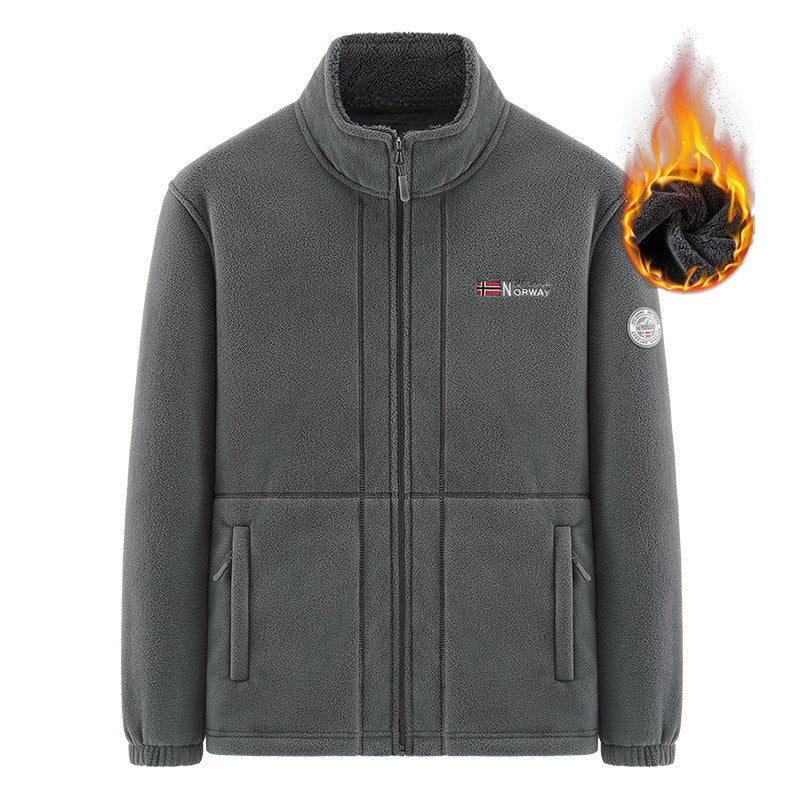 Herren Isolierende Zip‑Fleecejacke mit hohem Kragen und Soft‑Teddyinnenfutter Shop Nory