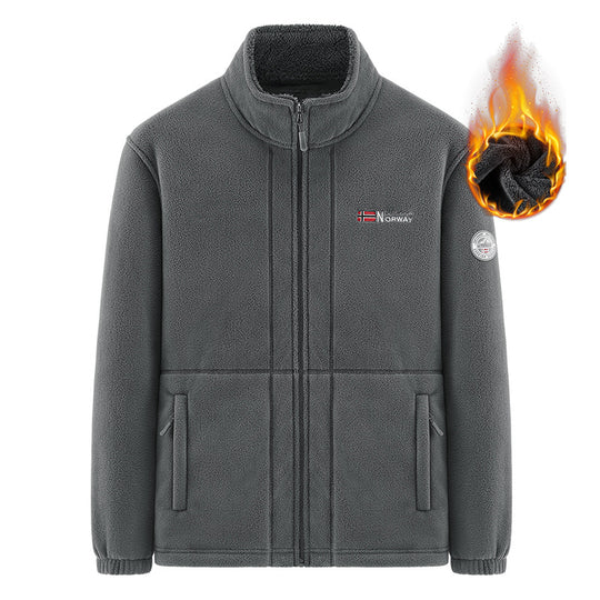 Herren Isolierende Zip‑Fleecejacke mit hohem Kragen und Soft‑Teddyinnenfutter Shop Nory