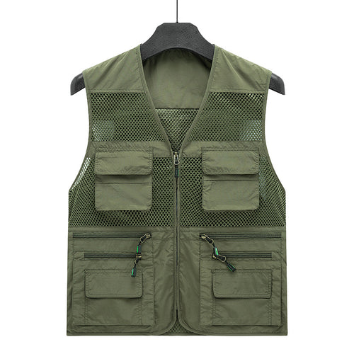 Herren Leichte Mesh-Utility-Weste mit vielen Reißverschluss- und Klapptaschen für Outdoor und Fotografie Shop Nory