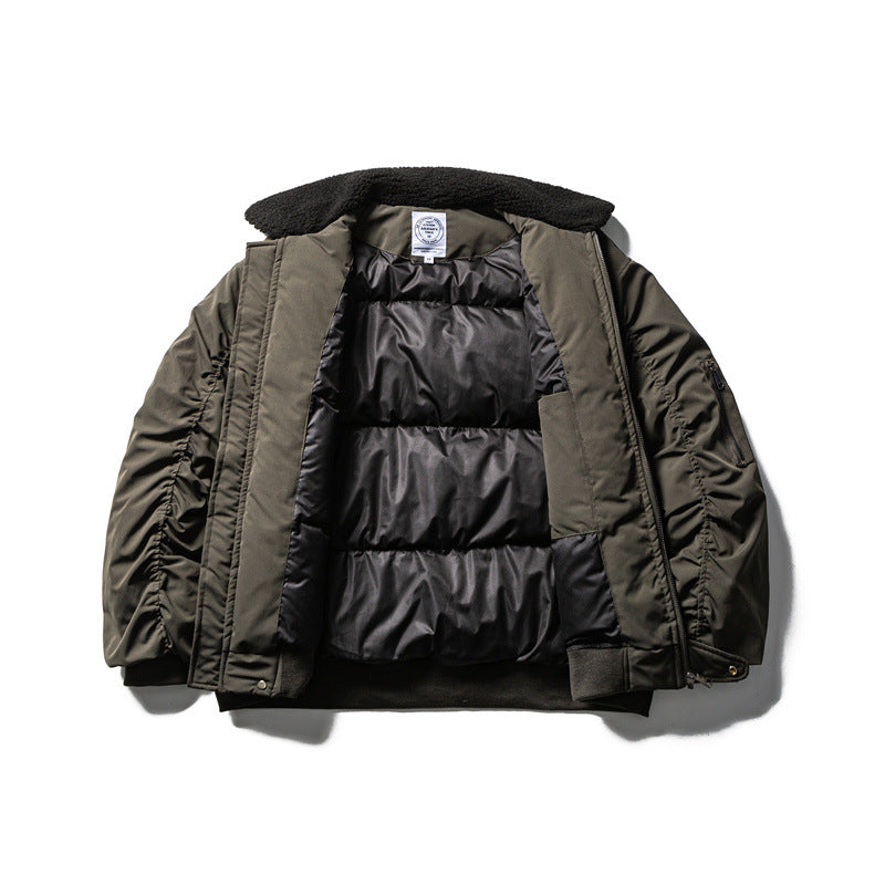 Herren Kurzparka-Bomber mit Sherpa-Kragen, gefütterte Utility-Jacke Shop Nory