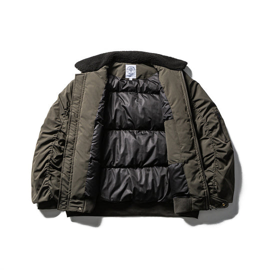 Herren Kurzparka-Bomber mit Sherpa-Kragen, gefütterte Utility-Jacke Shop Nory