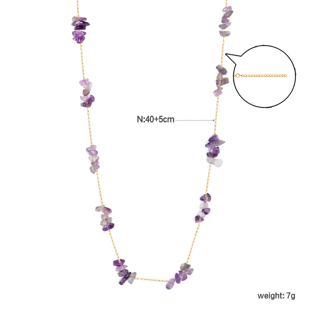 Damen Halskette mit pastellfarbenen Gesteinsanhängern Shop Nory