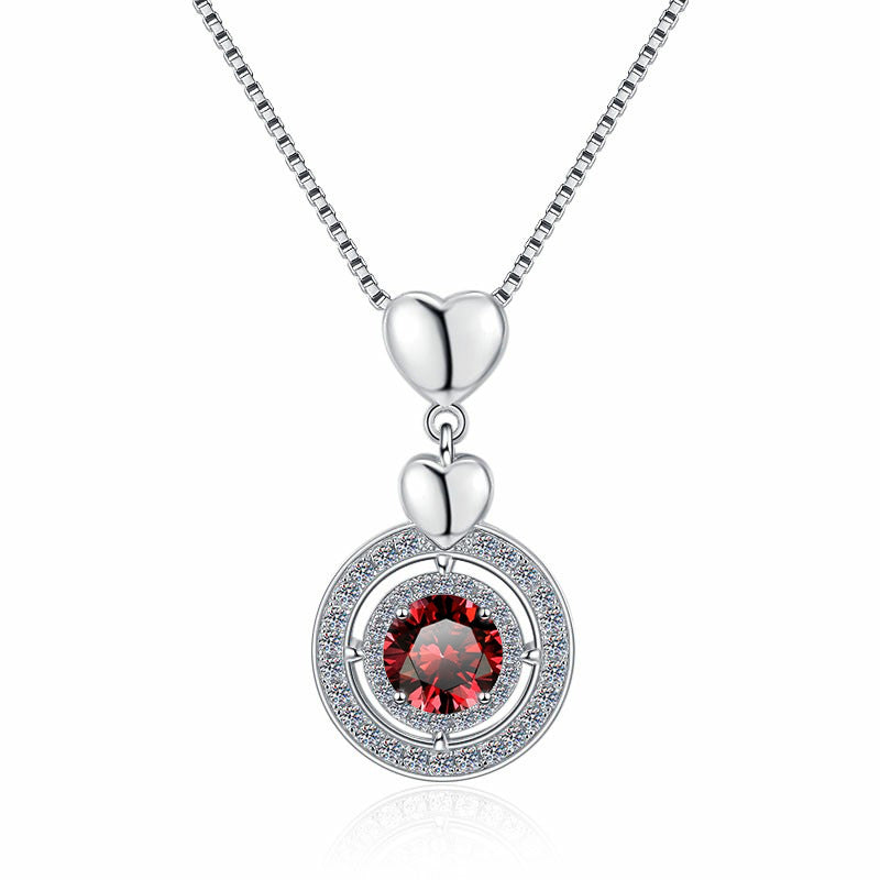 Damen Halskette mit herzförmigem Anhänger und funkelndem Kristalldesign Shop Nory