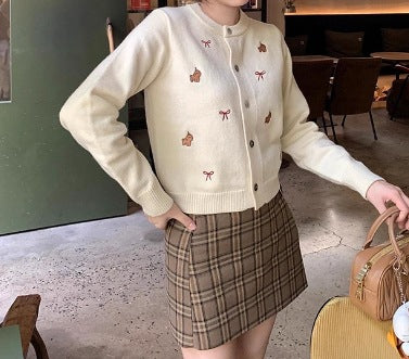 Damen Verspielter Strickcardigan mit Stickereien Shop Nory