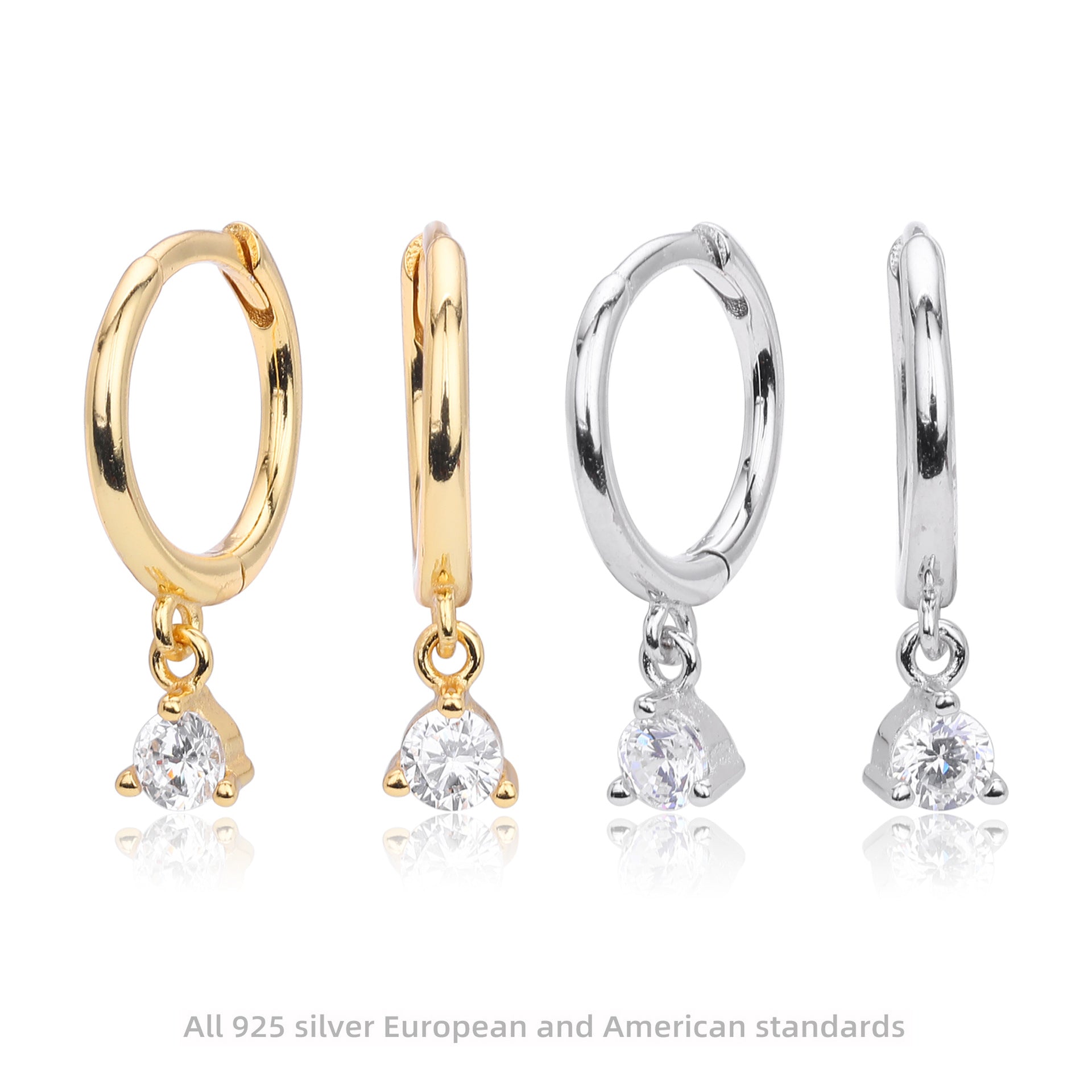 Damen Ohrhänger mit funkelnden Zirkon-Anhängern aus hochwertigem 925 Sterling Silber Shop Nory