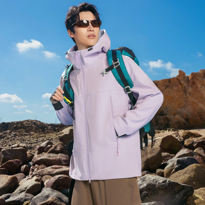 Herren Softshell-Outdoorjacke mit Kapuze, winddicht und wasserabweisend Shop Nory