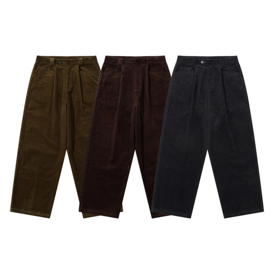 Herren Weite Cordhose mit Bundfalten, hoher Taille und geradem Bein Shop Nory