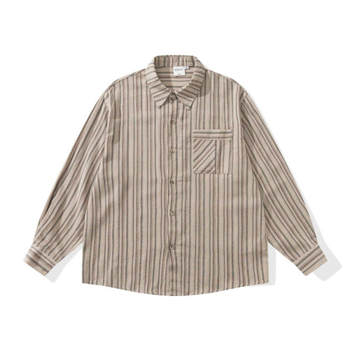 Herren Lockeres Overshirt-Hemd mit gestreifter Webstruktur, Brusttasche und legerem Schnitt Shop Nory