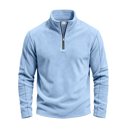 Herren Fleece-Halbreißverschluss-Pullover mit Stehkragen und Flatlock-Nähten Shop Nory