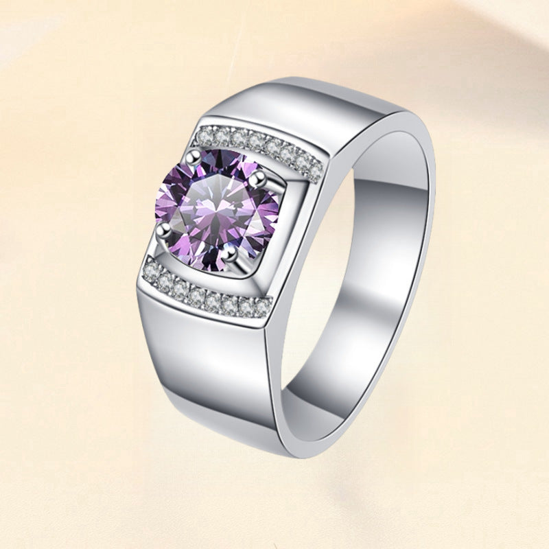 Damenring mit zartem, runden Pink-Zirkonia und funkelndem Design Shop Nory