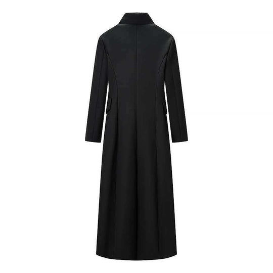 Damen Taillierter Longline-Mantel mit betonter Schulterpartie und Ein-Knopf-Verschluss Shop Nory