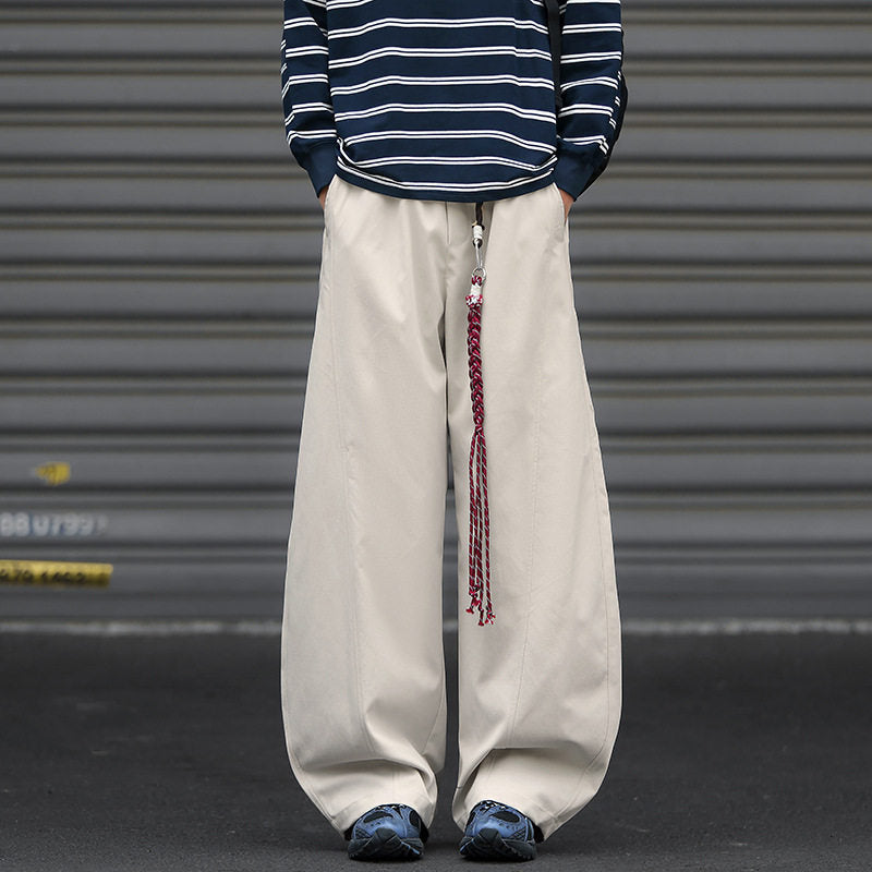 Herren Weit geschnittene Bundfaltenhose im Streetwear-Look mit extra weitem Bein Shop Nory