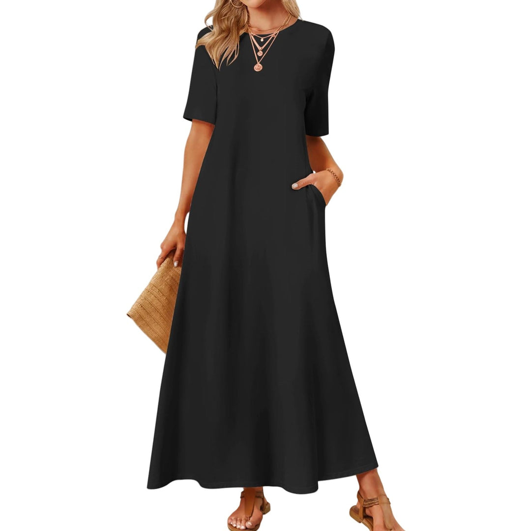 Damen Maxikleid mit lässigem Schnitt und praktischen Taschen