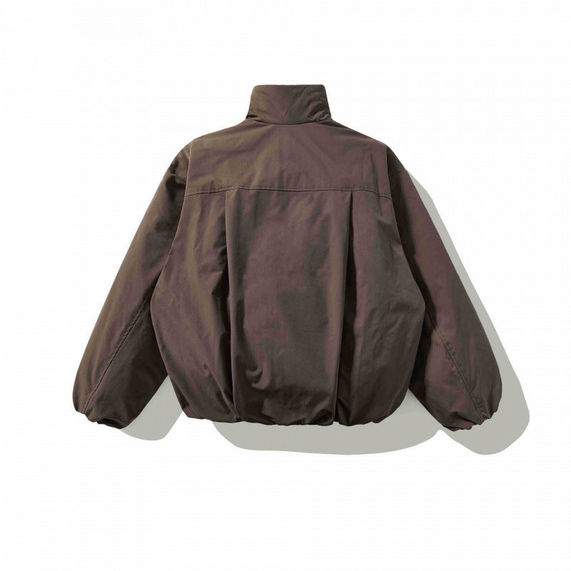 Unisex Kurz geschnittene wattierte Jacke mit Ballonärmeln und hohem Stehkragen Shop Nory