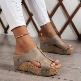 Damen Fußbett Sandalen mit komfortablem Korksohle Shopnory