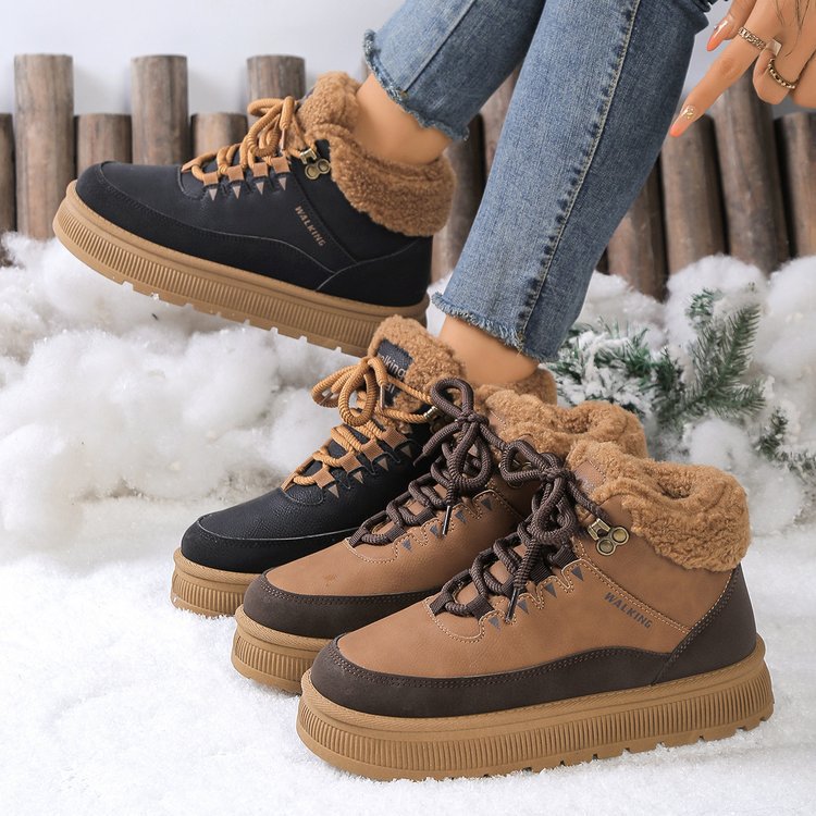 Damen Gefütterte Plateau-Wintersneaker mit Teddyfutter und profilierter Gummisohle Shop Nory